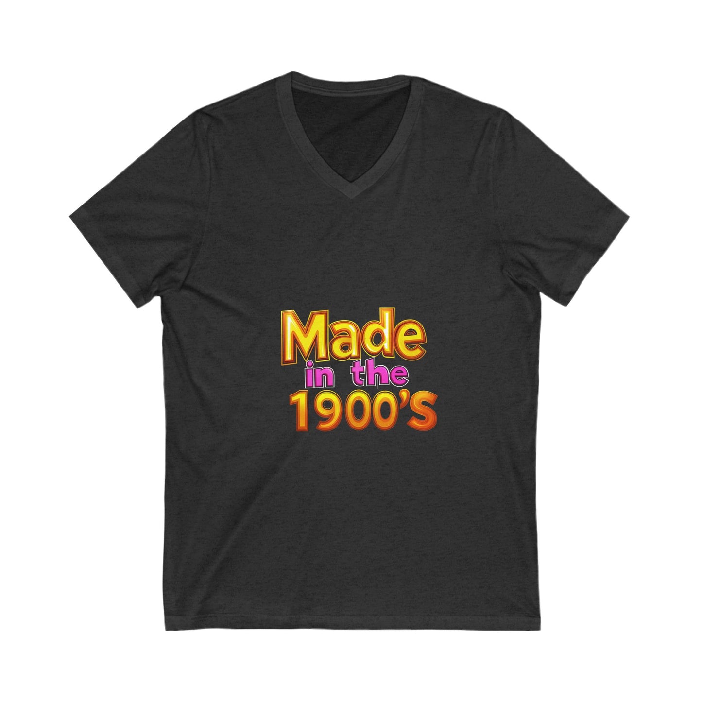 Made in the 1900s V-Neck T-Shirt | Vintage Birthday Gift | Retro Gold Text Design