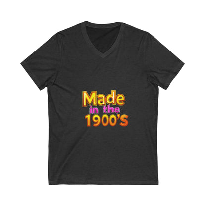 Made in the 1900s V-Neck T-Shirt | Vintage Birthday Gift | Retro Gold Text Design