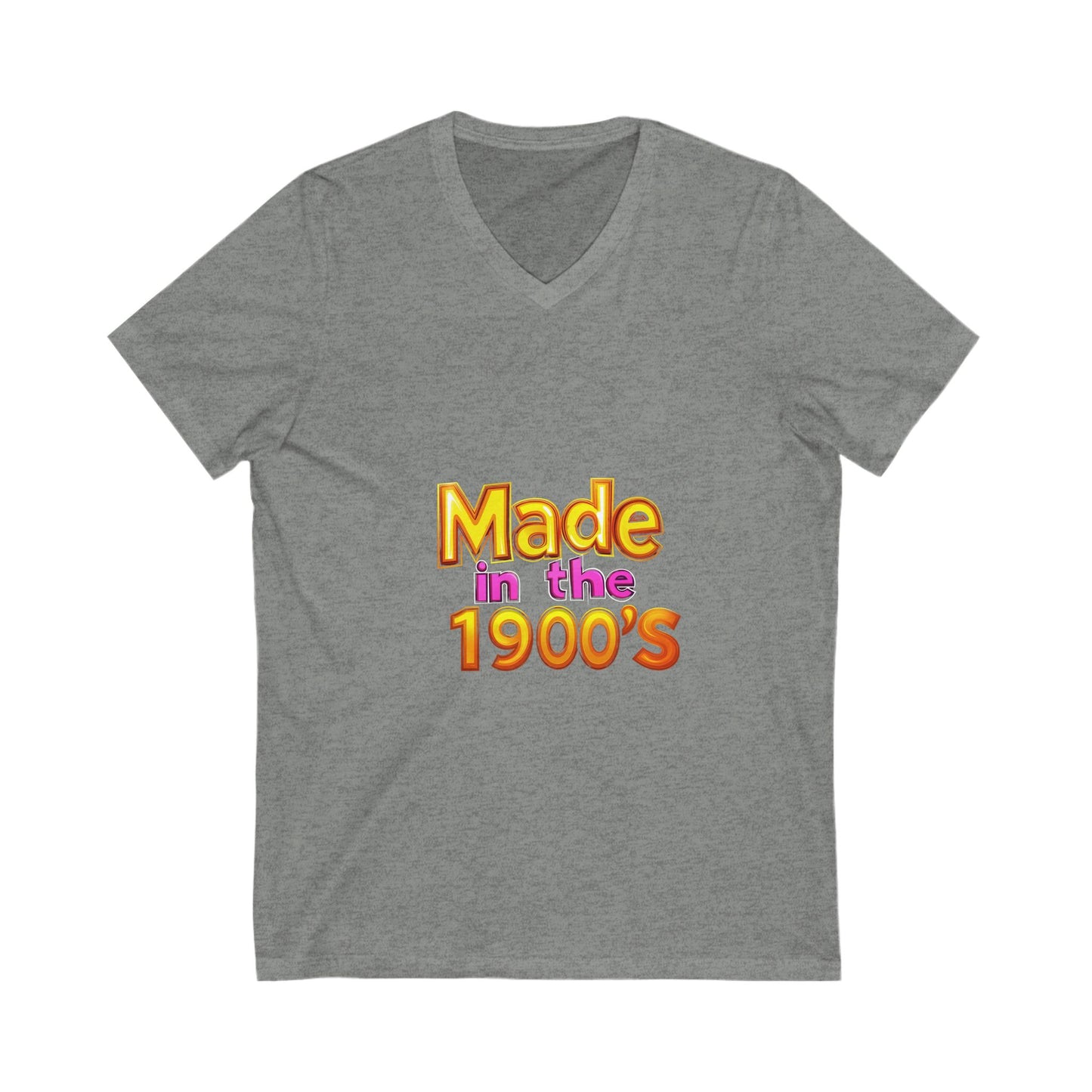 Made in the 1900s V-Neck T-Shirt | Vintage Birthday Gift | Retro Gold Text Design