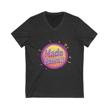 Made in Hawaii Retro V-Neck T-Shirt | Local Pride Neon Circle Design