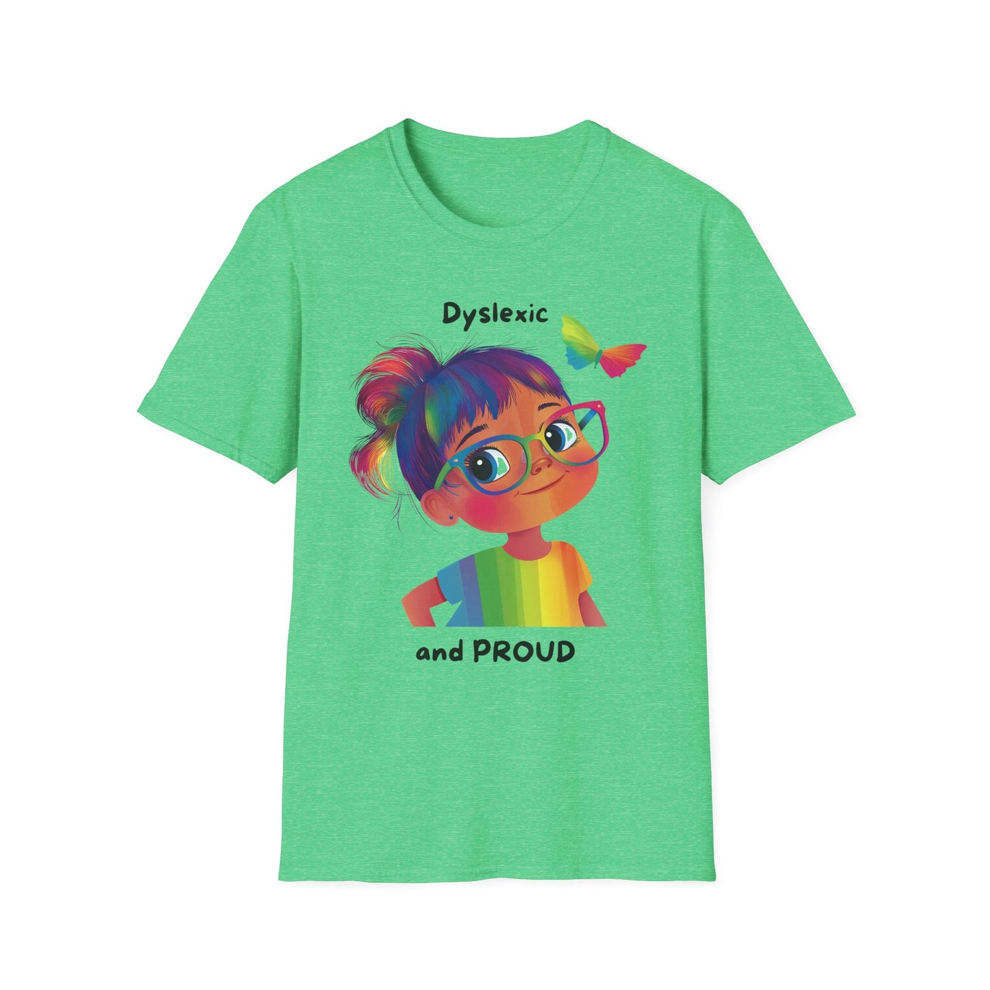 Dyslexic and Proud Rainbow T-Shirt | Neurodiversity Pride Tee