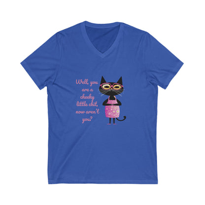 Sassy Bird Rainbow V-Neck T-Shirt | Cute Activist Kawaii Bird Unisex Tee