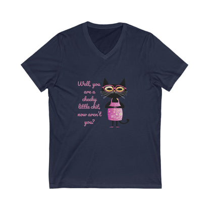 Sassy Bird Rainbow V-Neck T-Shirt | Cute Activist Kawaii Bird Unisex Tee