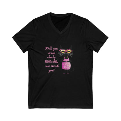 Sassy Bird Rainbow V-Neck T-Shirt | Cute Activist Kawaii Bird Unisex Tee