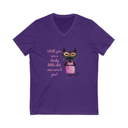 Sassy Bird Rainbow V-Neck T-Shirt | Cute Activist Kawaii Bird Unisex Tee
