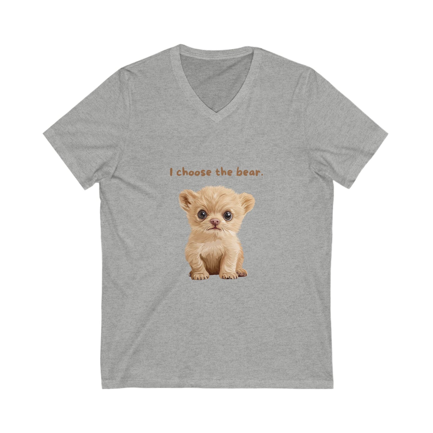 I Choose The Bear Cute Cub V-Neck T-Shirt | Animal Rights Activism | Kawaii Pet Lover Gift