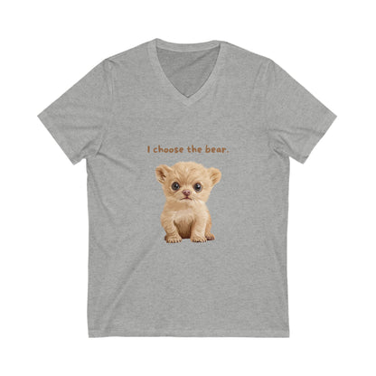 I Choose The Bear Cute Cub V-Neck T-Shirt | Animal Rights Activism | Kawaii Pet Lover Gift