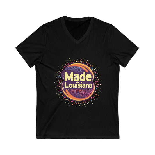 Made in Louisiana Retro V-Neck T-Shirt | Vintage State Pride Unisex Tee