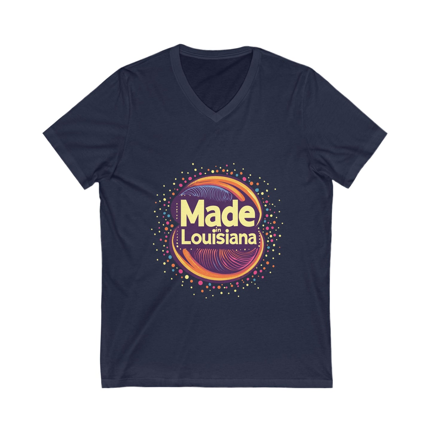 Made in Louisiana Retro V-Neck T-Shirt | Vintage State Pride Unisex Tee