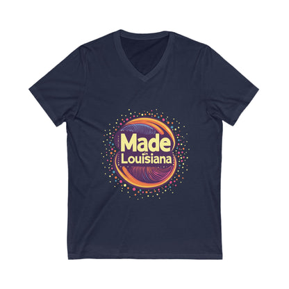 Made in Louisiana Retro V-Neck T-Shirt | Vintage State Pride Unisex Tee