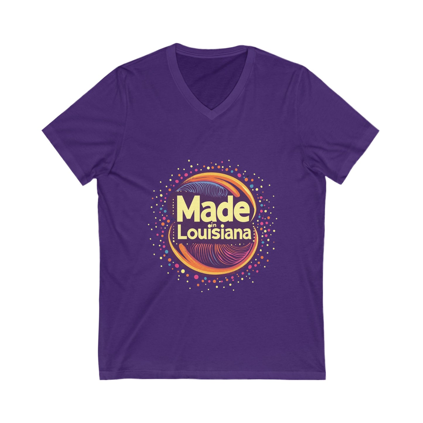 Made in Louisiana Retro V-Neck T-Shirt | Vintage State Pride Unisex Tee
