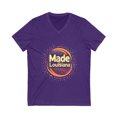 Made in Louisiana Retro V-Neck T-Shirt | Vintage State Pride Unisex Tee