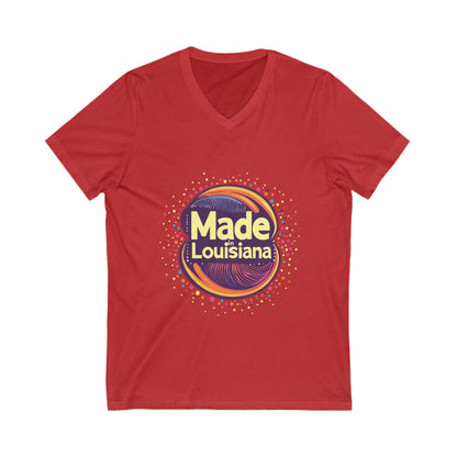 Made in Louisiana Retro V-Neck T-Shirt | Vintage State Pride Unisex Tee