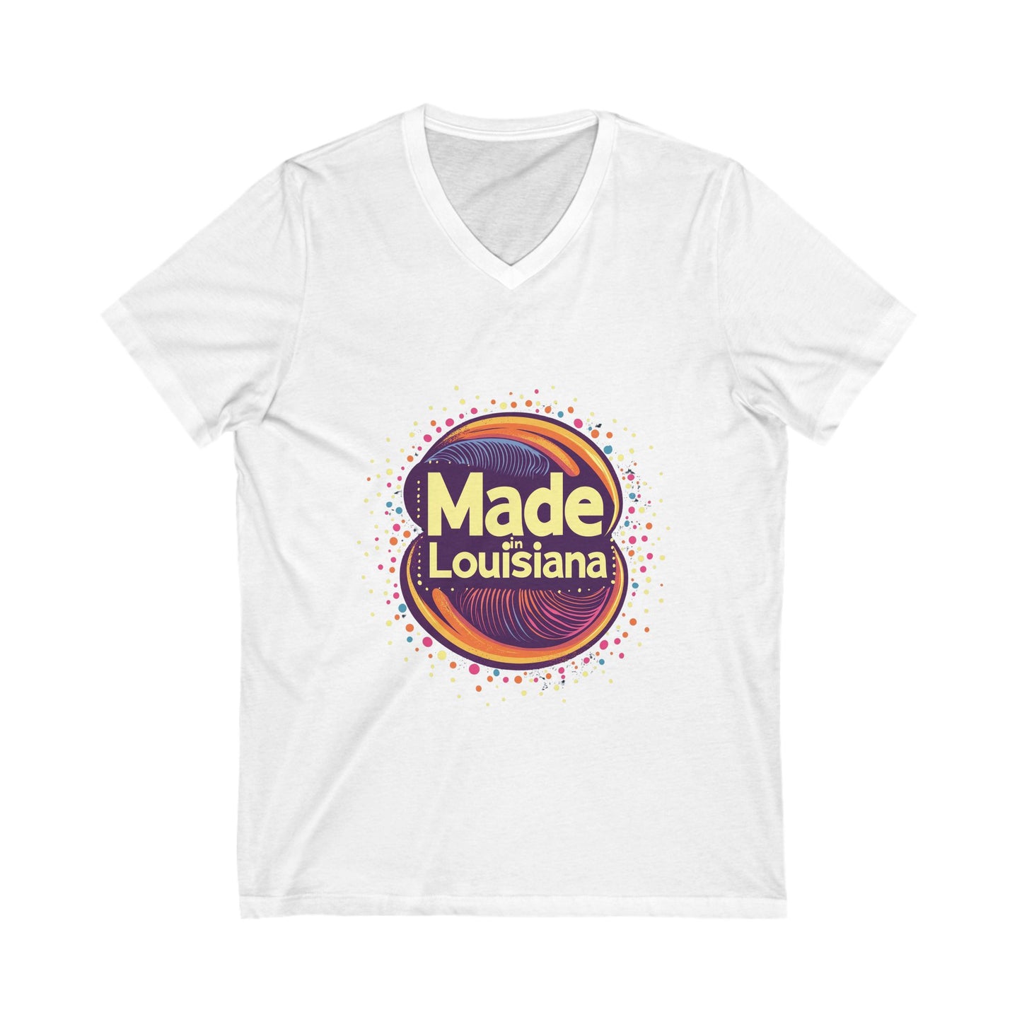 Made in Louisiana Retro V-Neck T-Shirt | Vintage State Pride Unisex Tee