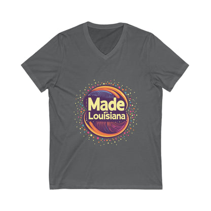 Made in Louisiana Retro V-Neck T-Shirt | Vintage State Pride Unisex Tee