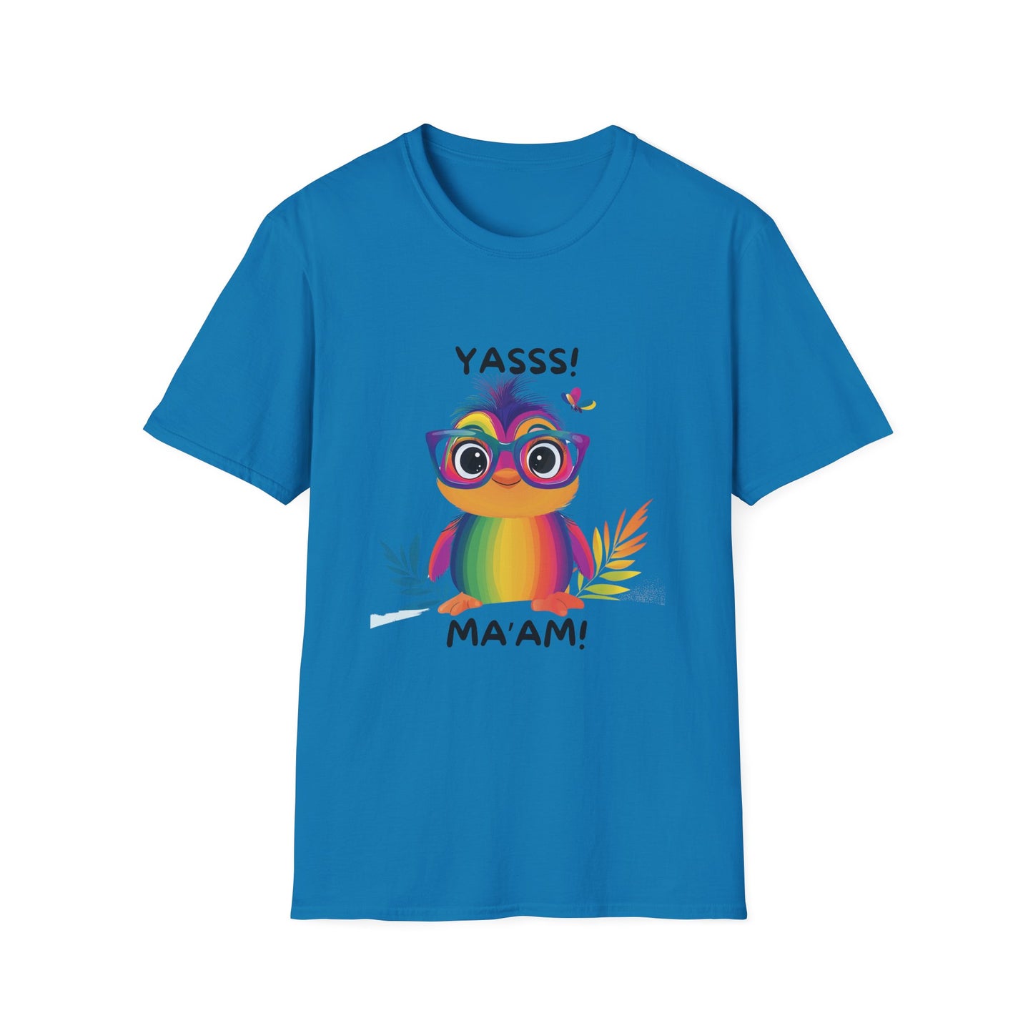 Rainbow Owl YASSS MA'AM T-Shirt | LGBTQ+ Pride Kawaii Tee | Cute Empowerment Gift