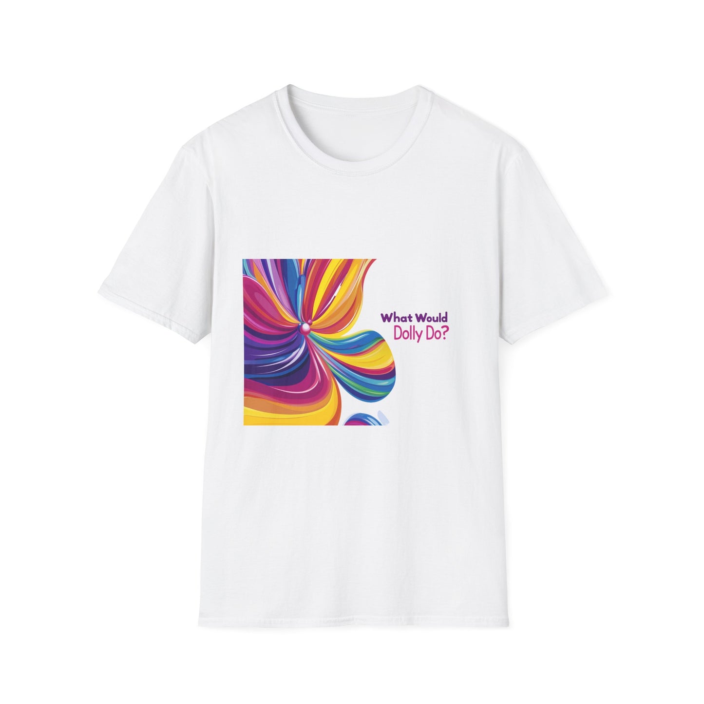 What Would Dolly Do Rainbow Flower T-Shirt | LGBTQ+ Pride Unisex Tee | Country Music Fan Gift