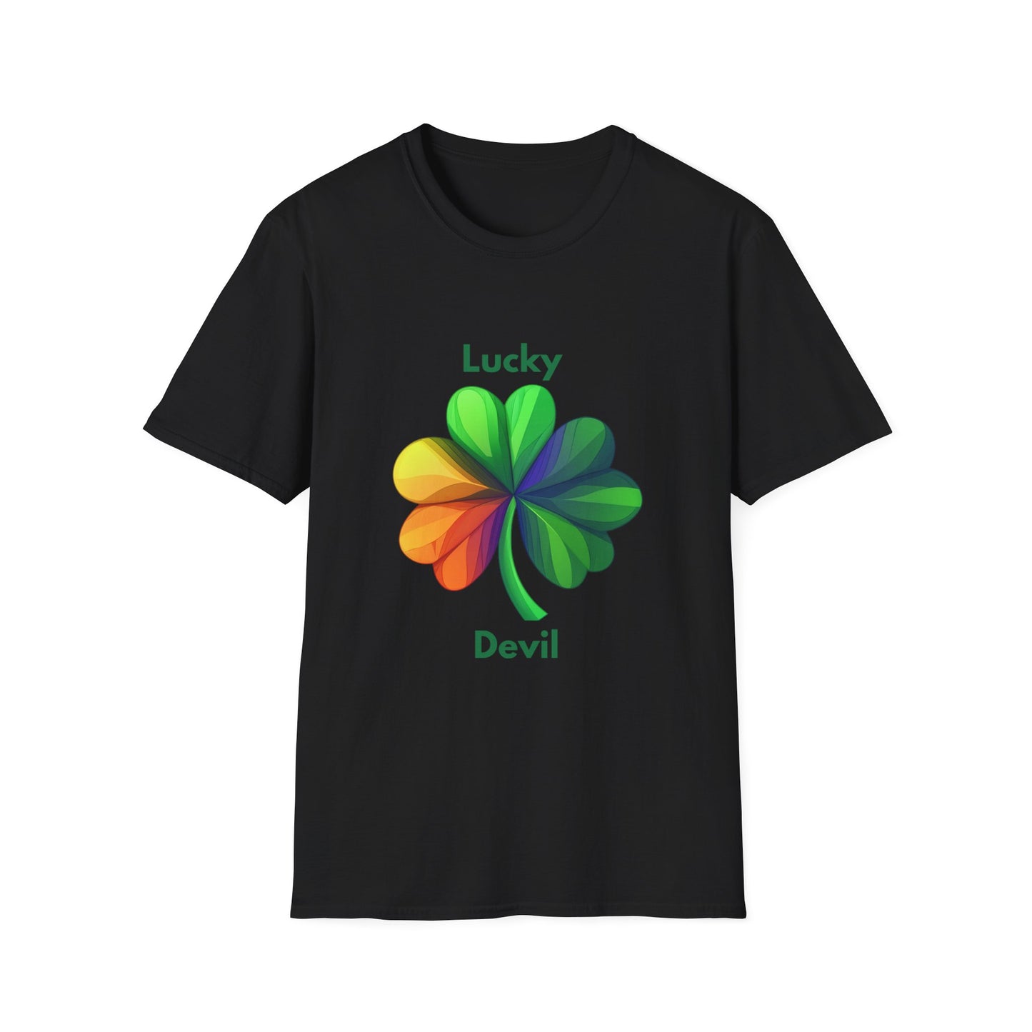 Lucky Devil Rainbow Clover T-Shirt | Pride Shamrock Tee