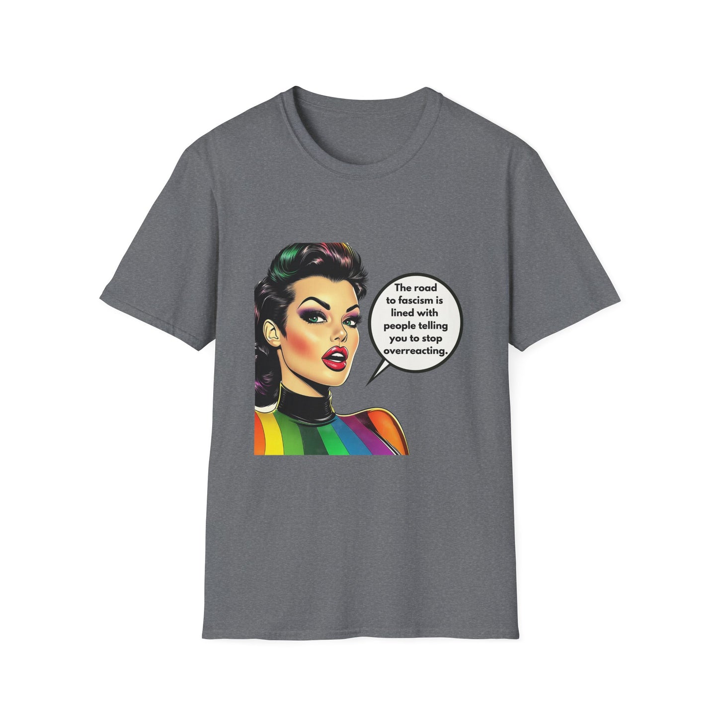 Road to Fascism Political Statement T-Shirt | Retro Pop Art Unisex Tee