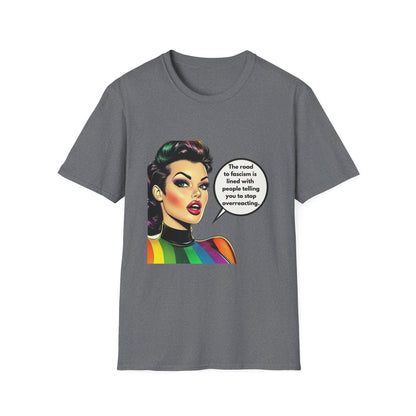 Road to Fascism Political Statement T-Shirt | Retro Pop Art Unisex Tee