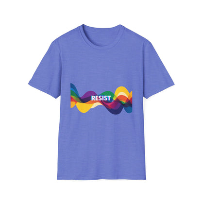 Colorful Waves RESIST T-Shirt | Progressive Pride Statement Tee