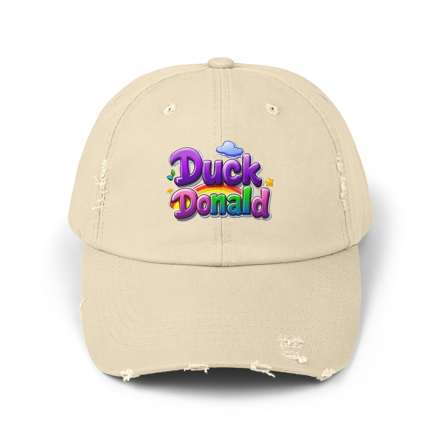 Kawaii Duck Donald Distressed Dad Hat | Y2K Nostalgic Pink Cap