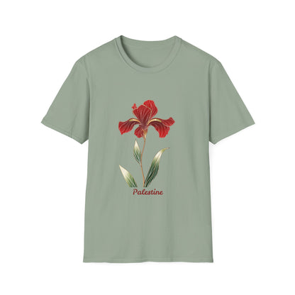 Palestine Iris Flower Unisex T-Shirt | Solidarity Cotton Tee