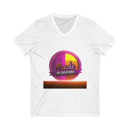 Made in Colorado V-Neck T-Shirt | Mountain Sunset Pride | State Local Design