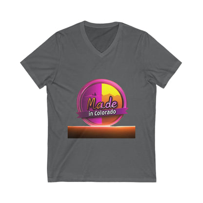 Made in Colorado V-Neck T-Shirt | Mountain Sunset Pride | State Local Design