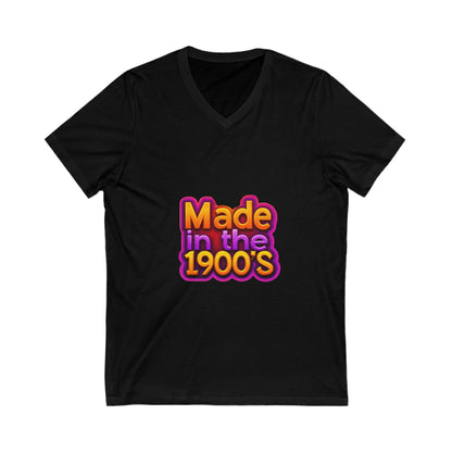 Made in the 1900s V-Neck T-Shirt | Vintage Rainbow Typography | Retro Unisex Tee