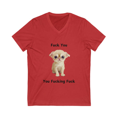 Sassy Kitten V-Neck T-Shirt | Funny Cat Attitude Design | Unisex Tee