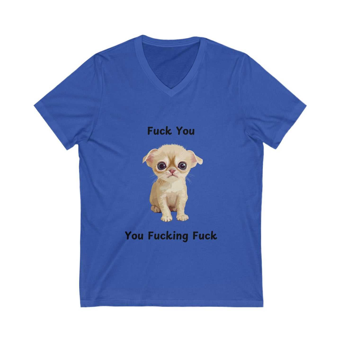 Sassy Kitten V-Neck T-Shirt | Funny Cat Attitude Design | Unisex Tee