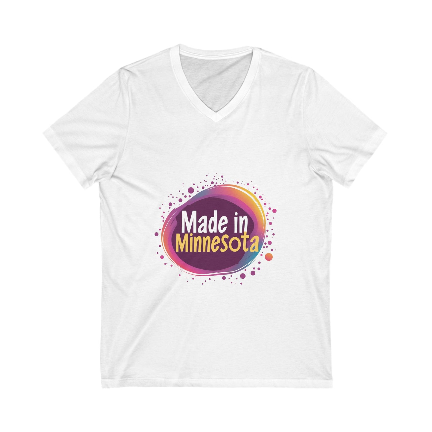 Made in Minnesota Pride V-Neck T-Shirt | State Love Retro Circular Design