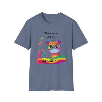 Cute Trans Rights Tiger T-Shirt | LGBTQ Kawaii Pride Activist Tee