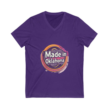 Made in Oklahoma Retro V-Neck T-Shirt | Vintage State Pride Unisex Tee