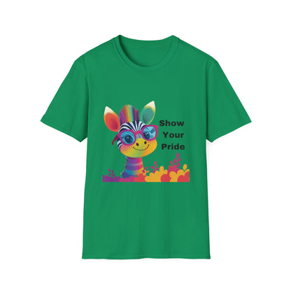 Cute Rainbow Giraffe Pride T-Shirt | LGBTQ+ Kawaii Animal Unisex Tee