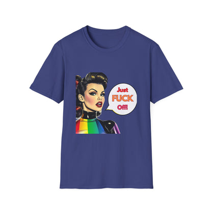Retro Pin-Up Rainbow Protest T-Shirt | Feminist Statement Tee