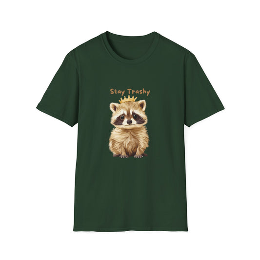 Stay Trashy Raccoon Crown T-Shirt | Cute Animal Kawaii Unisex Tee