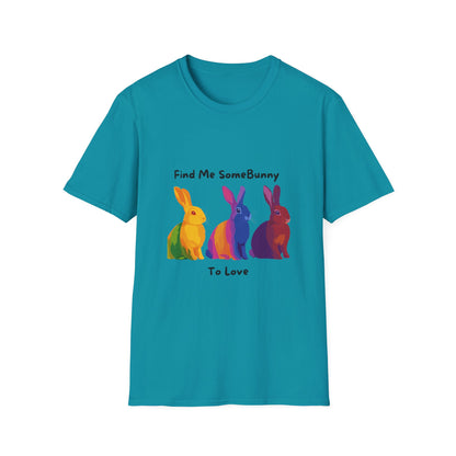 Pride Bunnies T-Shirt | Find Me SomeBunny To Love | Rainbow LGBTQ+ Unisex Tee