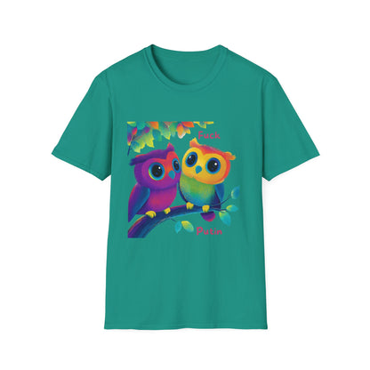 Colorful Owls Political Statement T-Shirt | Kawaii Activist Apparel