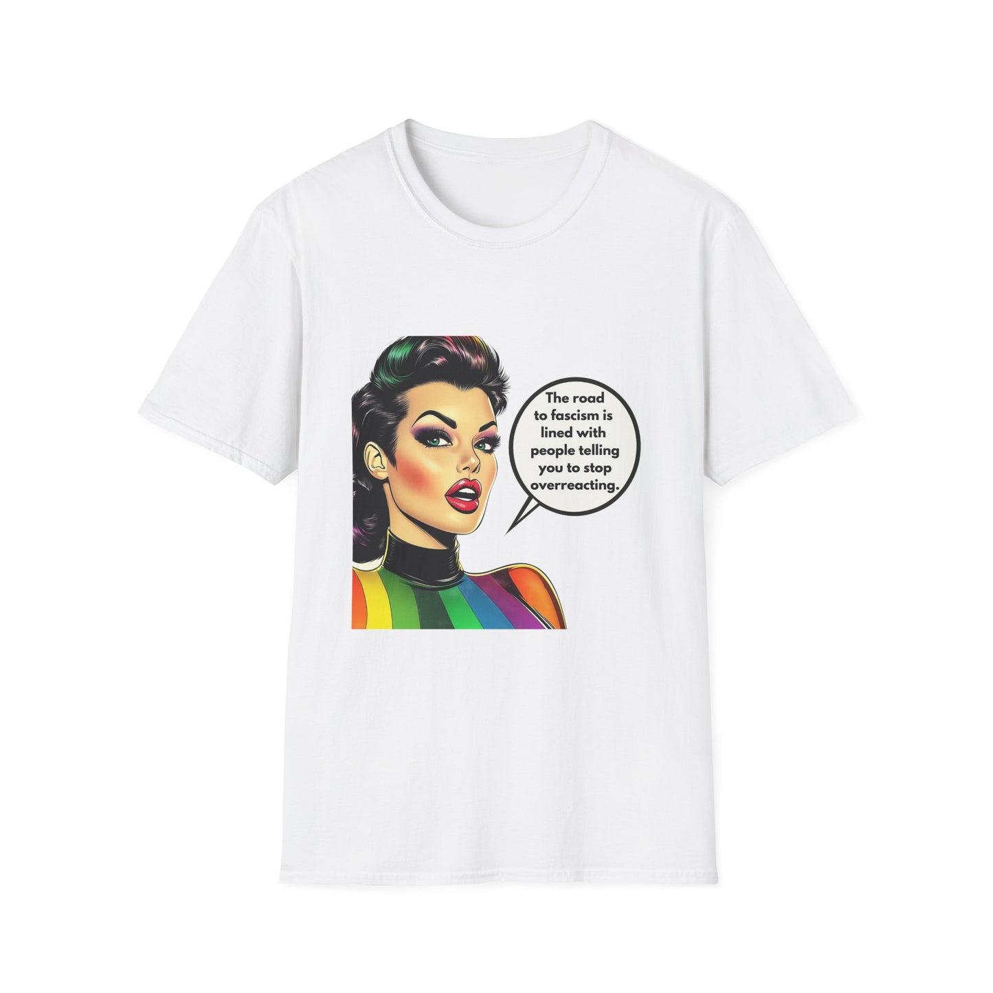 Road to Fascism Political Statement T-Shirt | Retro Pop Art Unisex Tee