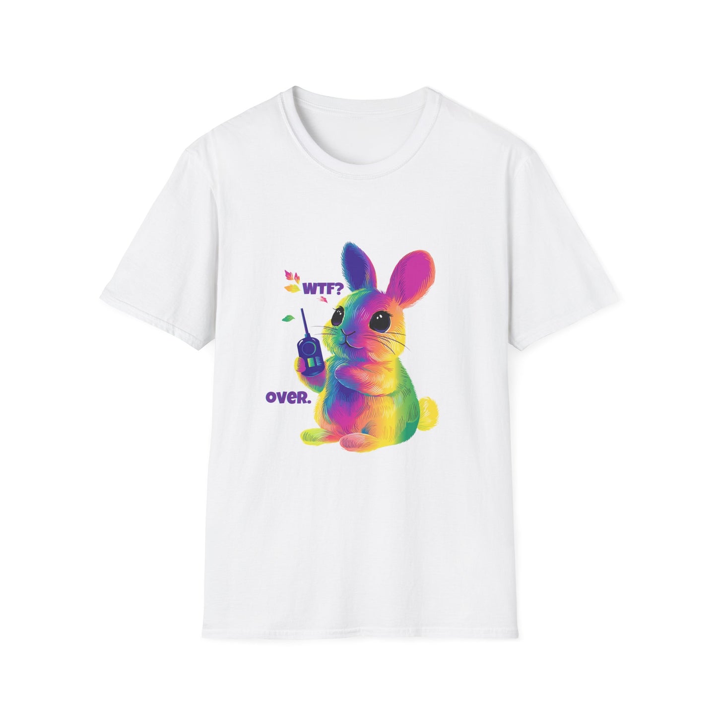 Rainbow Bunny WTF? OVER. Protest T-Shirt | Cute Activist Tee