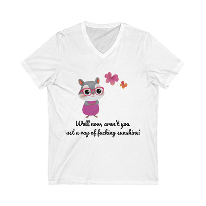 Kawaii Hamster Sass V-Neck | Cute Sarcastic Animal Tee | Rebellious Bunny Unisex T-Shirt