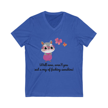 Kawaii Hamster Sass V-Neck | Cute Sarcastic Animal Tee | Rebellious Bunny Unisex T-Shirt