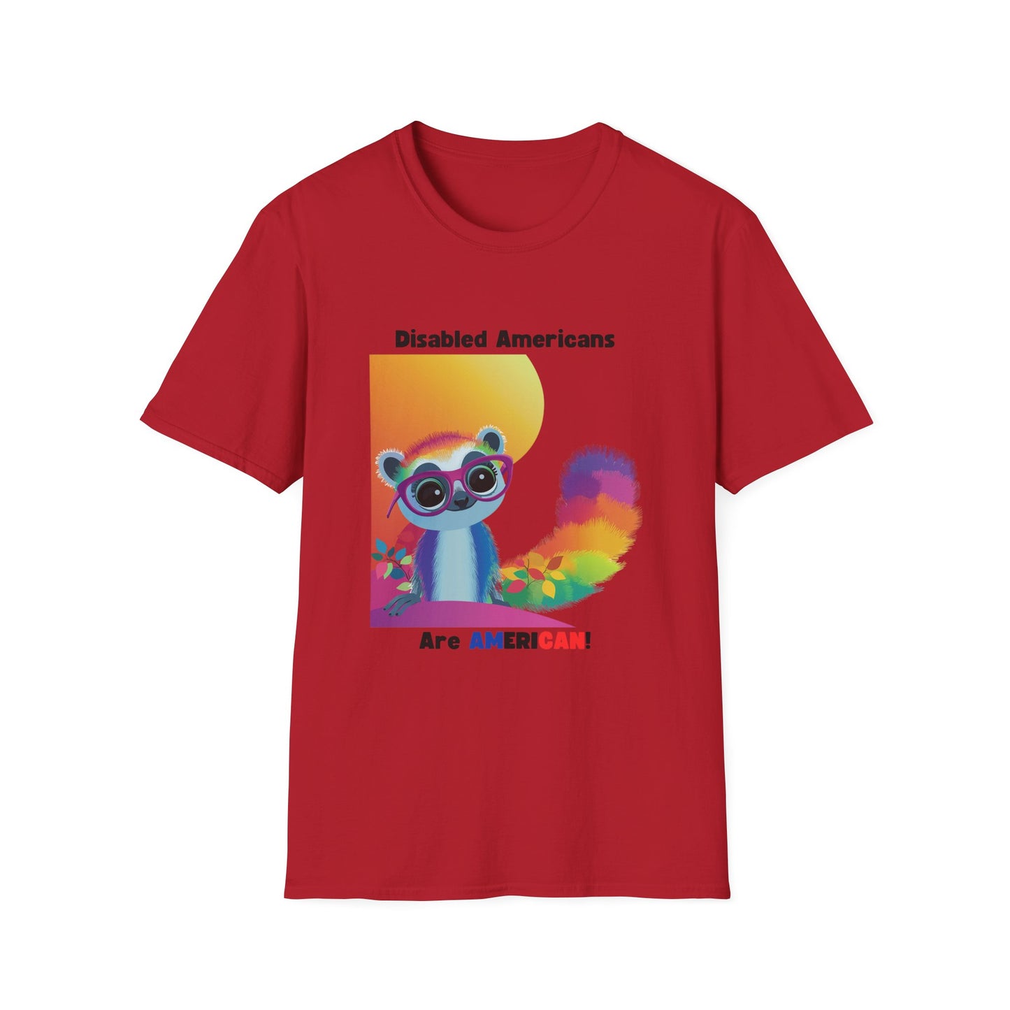 Disabled Americans Are AmeriCAN! | Cute Raccoon Disability Rights T-Shirt