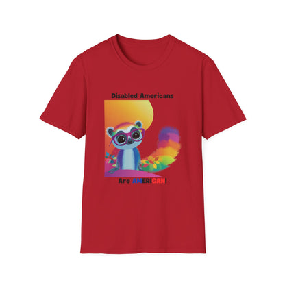 Disabled Americans Are AmeriCAN! | Cute Raccoon Disability Rights T-Shirt