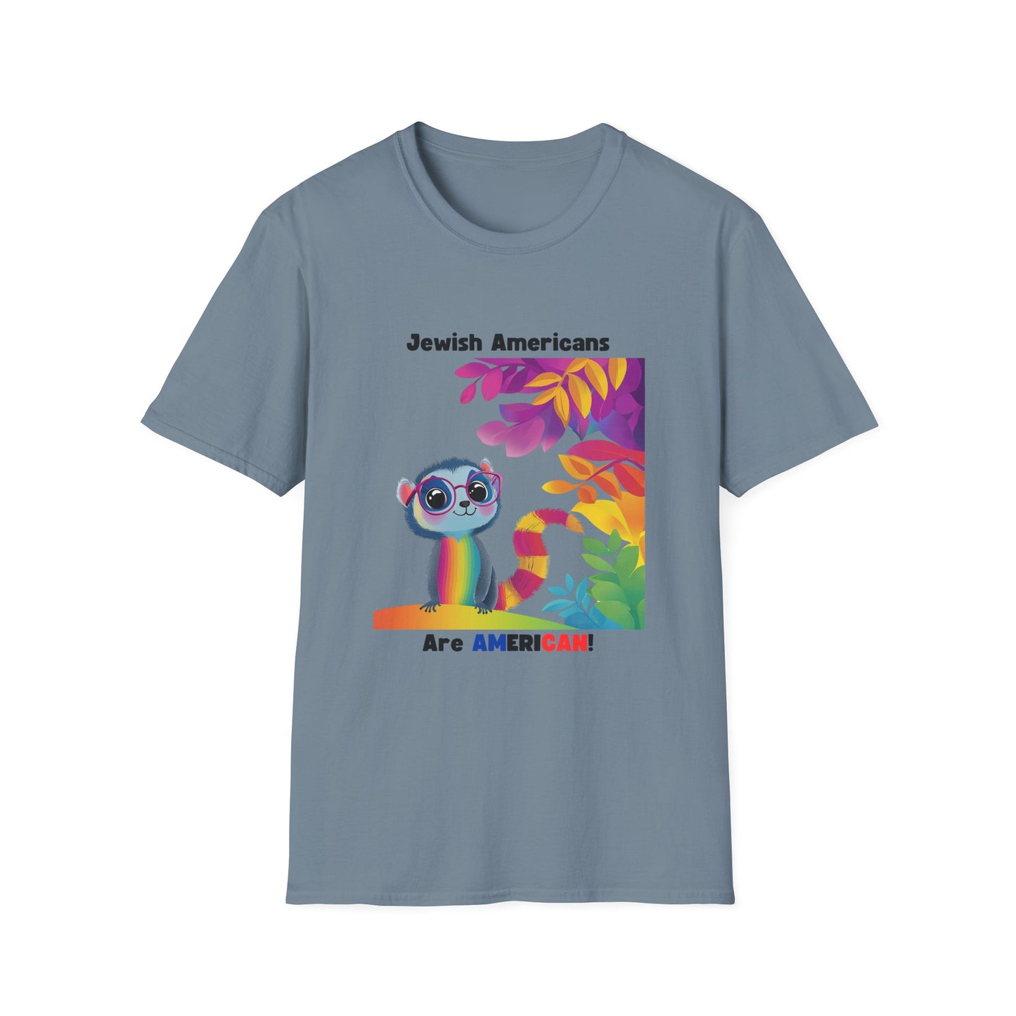 Rainbow Lemur Jewish Pride T-Shirt | Kawaii Activist Unisex Tee | Jewish American Solidarity