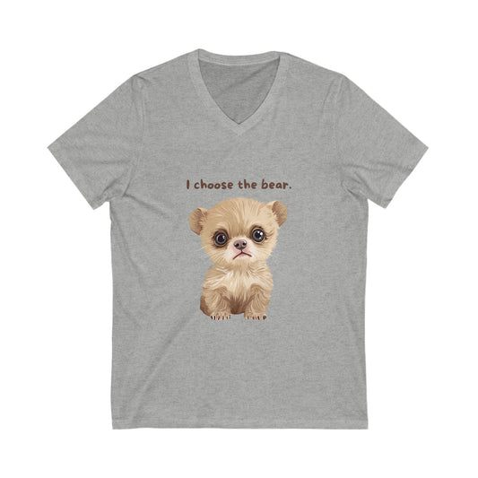 Kawaii Bear V-Neck T-Shirt | Cute Animal Rights Unisex Tee