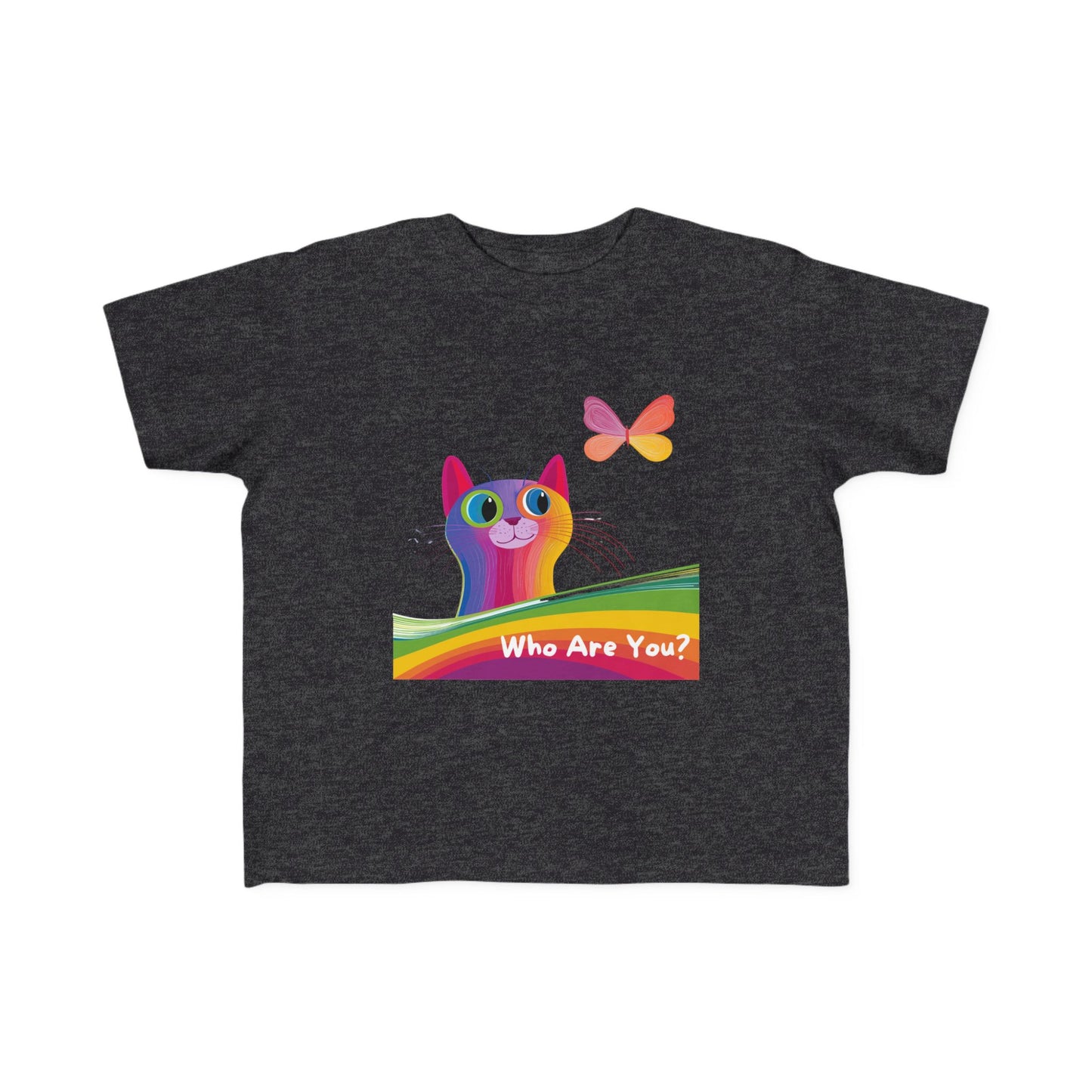 Rainbow Cat Who Are You Kids T-Shirt | LGBTQ Pride Toddler Tee | Kawaii Pride Cat
