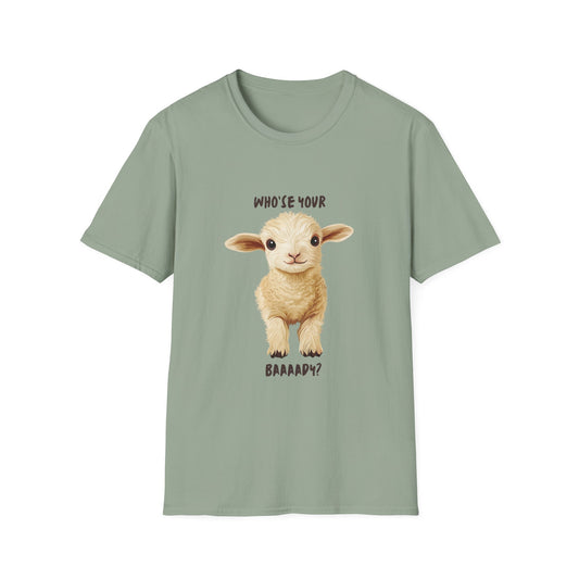 Cute Baby Lamb T-Shirt | Who's Your Baaady Pun | Farm Animal Lover Gift